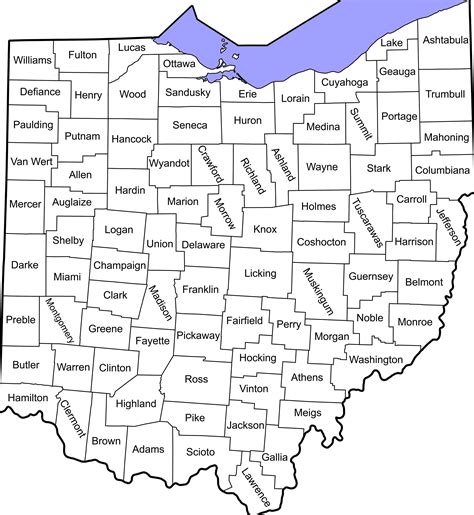 Printable Map Of Ohio Counties