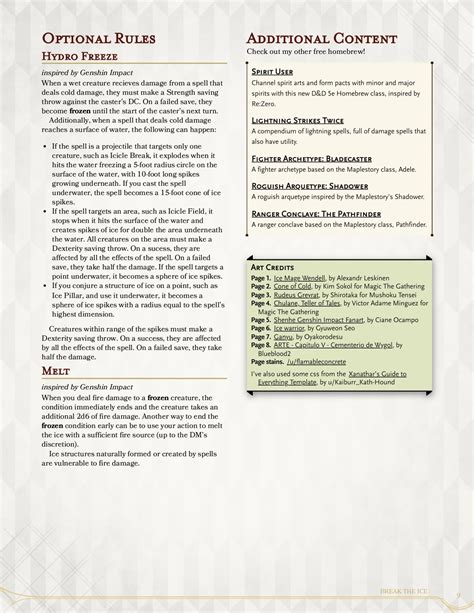 Break the Ice - A D&D 5e compendium of ice spells to freeze your enemies to the core : r ...