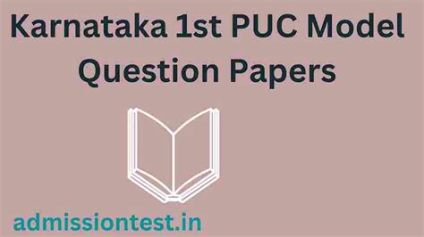 Karnataka 1st PUC Model Question Papers 2023 : All Subject Model ...