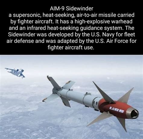 AIM-9 Sidewinder a supersonic, heat-seeking, air-to-air missile carried ...