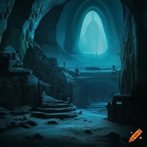 Photograph of a detailed rpg game capitol inside a cave on Craiyon