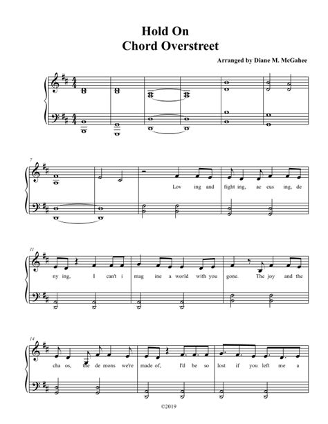 Hold On (arr. Diane M. McGahee) von Chord Overstreet Noten zum Klavier & Gesang bei Sheet Music ...