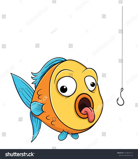 Divertido pez caricatura muestra la lengua.: vector de stock (libre de regalías) 1720870117 ...