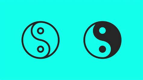 Yin Yang Icons Vector Animate 4K on Green Screen. Yin Yang Icon, Vector Animation, Greenscreen ...