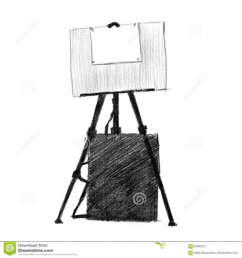 Illustration of Easel and Painting Supplies Stock Illustration ...