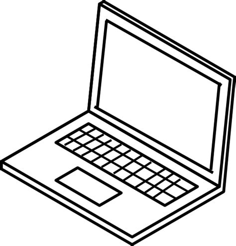 Laptop Outline Clip Art at Clker.com - vector clip art online, royalty free & public domain