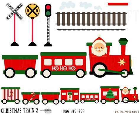 Christmas Train, Train Clipart, Christmas Clipart, Instant Download ...