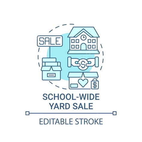 School Wide Yard Sale Concept Icon Beneficence Sale School Vector, Beneficence, Sale, School PNG ...