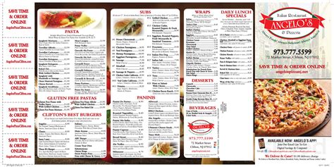 Angelo's Pizza menu in Clifton, New Jersey, USA