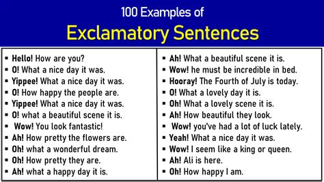 100 Examples of Exclamatory Sentences - EngDic