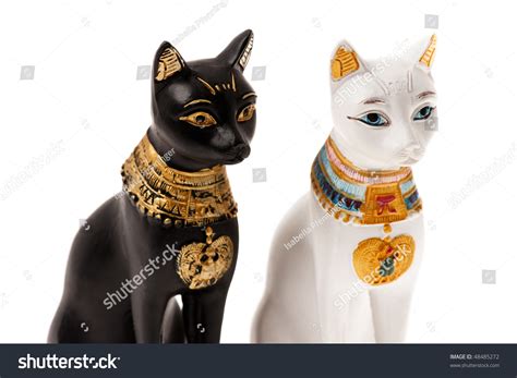 Egyptian Bastet Statues Isolated On White Stock Photo 48485272 : Shutterstock