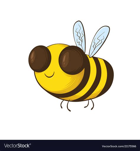 Smiling bee cartoon Royalty Free Vector Image - VectorStock