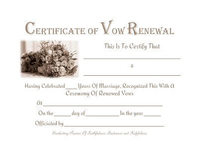 Free printable - Vow Renewal Certificate | Wedding renewal vows, Renewal of marriage vows, Vow ...