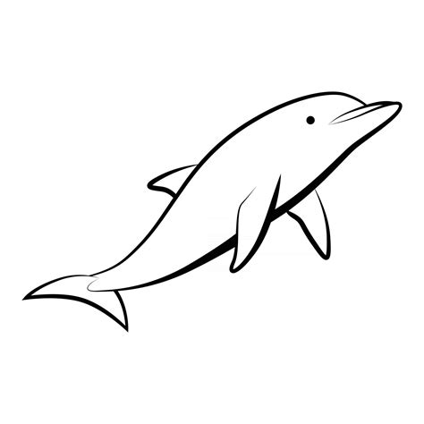 Line art vector illustration of a dolphin 2657118 Vector Art at Vecteezy