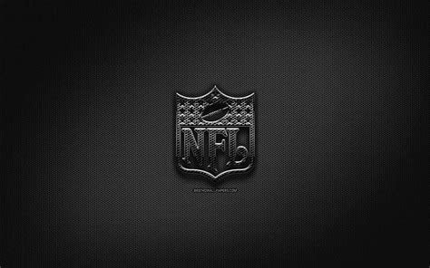 NFL black logo, National Football League, creative, metal grid ...