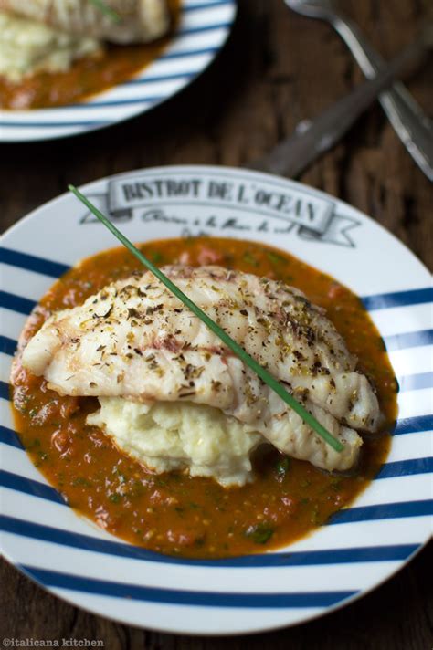 Baked Rockfish with Tomato and Basil Sauce