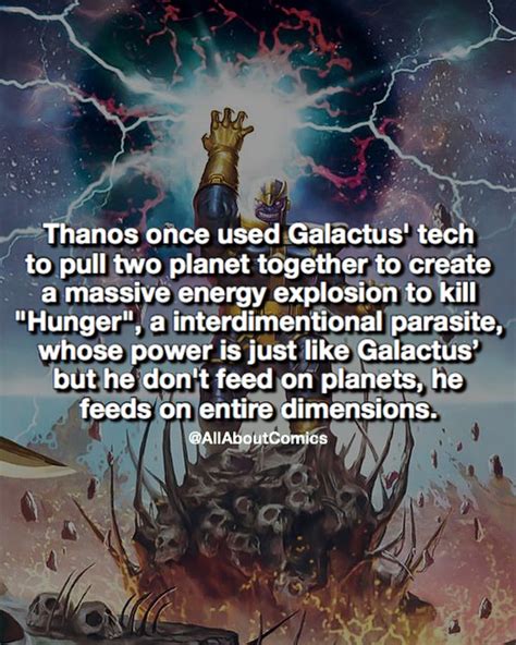 Marvel Facts: Thanos on Galactus Tech | Comic book quotes, Marvel facts ...