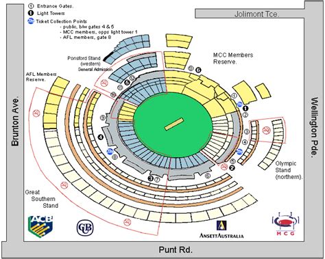 Melbourne Cricket Ground Map - Map Of Alabama