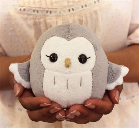 Plush sewing pattern PDF Owl stuffed animal handheld size - kawaii ...