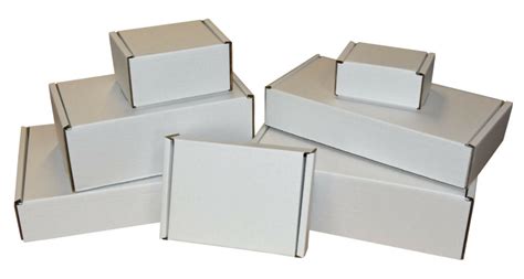 White Die Cut Folding Lid Postal Cardboard Boxes Small Parcel Shipping ...