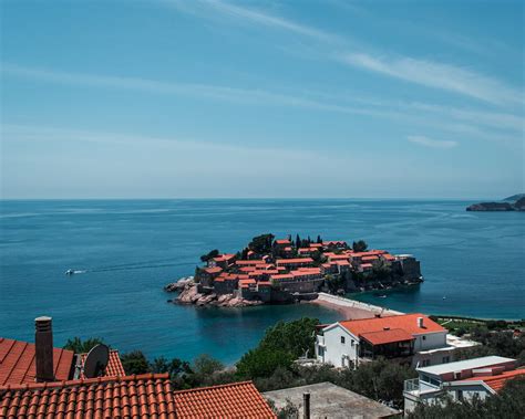 Aerial View of the Sveti Stefan Beach in Montenegro · Free Stock Photo