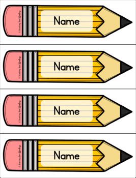 FLASH FREEBIE! Editable Pencil Name Tags by Teaching Two Monkeys