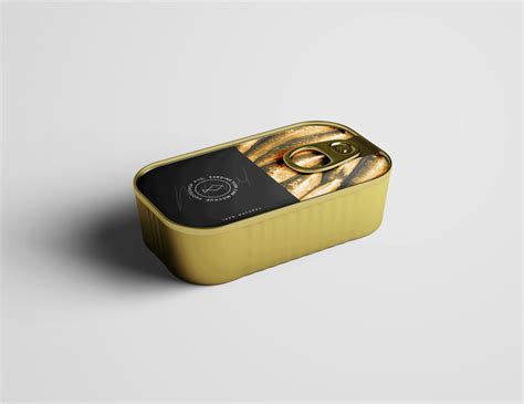 Free Sardine Tin Can Mockup | Mockup World HQ