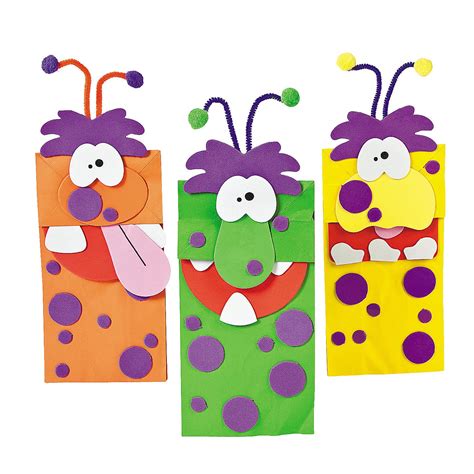 Monster Paper Bag Puppet Templates