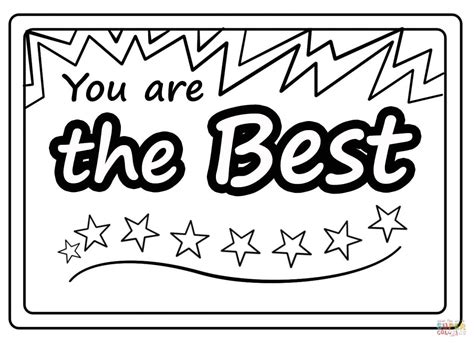 You are the Best - Encouraging Note coloring page | Free Printable ...