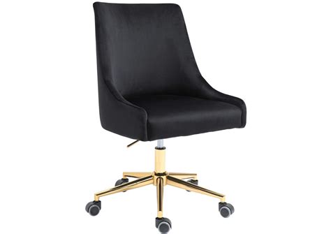 Karina Black Velvet Office Chair