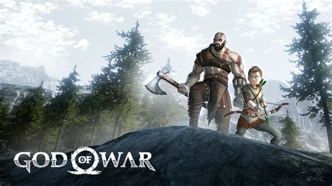 Kratos x Atreus Cartoon God Of War Art Wallpaper, HD Games 4K ...