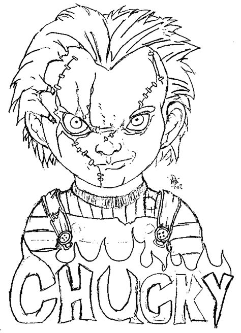 Scary Chucky Coloring Page - Free Printable Coloring Pages