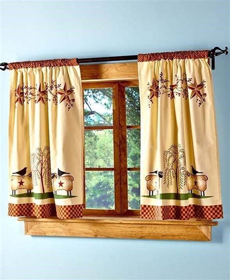 Rustic country kitchen curtains | Hawk Haven