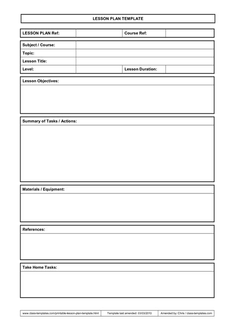 Lesson Plan Template … | Teaching ideas | Pinterest | Lesson plan templates, Template and School