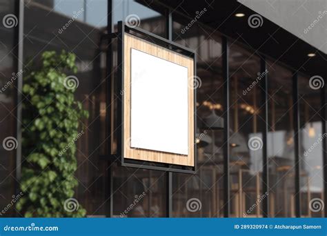 Mockup Outdoor Wall Store Shop Sign Outside Restaurant Stock Photo - Image of poster, sign ...