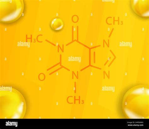 Caffeine chemical formula. Caffeine 3D Realistic chemical molecular structure Stock Vector Image ...