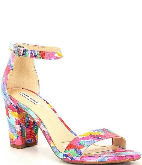 Alex Marie Halmar Multi Ankle Strap Leather Block Heel Sandals | Dillard's