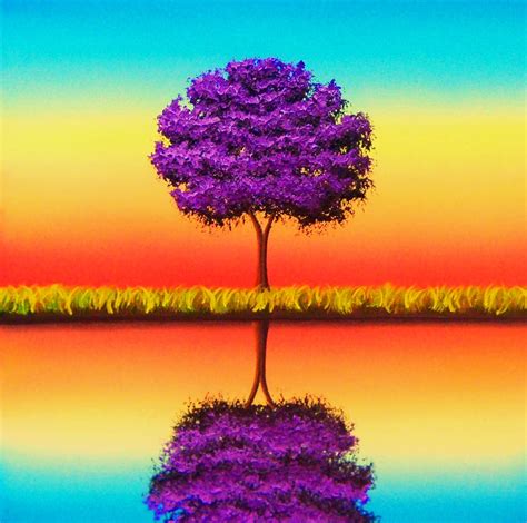 Bing Art by Rachel Bingaman: Original Oil Painting, Contemporary Art Purple Tree Painting ...