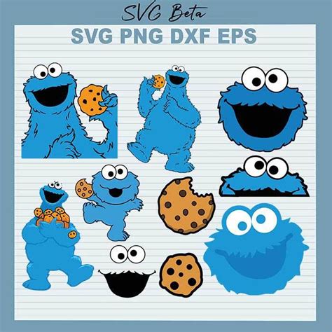 Cookie Monster Sesame Street SVG, Cookie Monster Bundle SVG, Sesame Street Bundle SVG Sesame ...