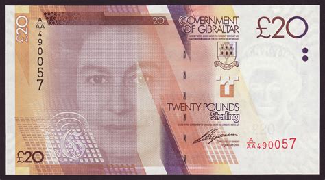 Gibraltar 20 Pounds banknote 2011 Queen Elizabeth II|World Banknotes ...