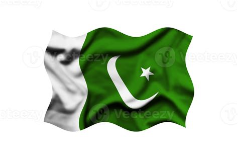 Waving the flag of PAKISTAN on a transparent background. 3d rendering ...