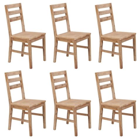 Dining Chairs 6 Pcs Solid Acacia Wood