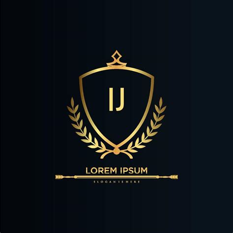 IJ Letter Initial with Royal Template.elegant with crown logo vector, Creative Lettering Logo ...