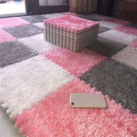 DIY Soft Plush No Slip Interlocking 30x30 Shag Carpet Squares – Classy ...