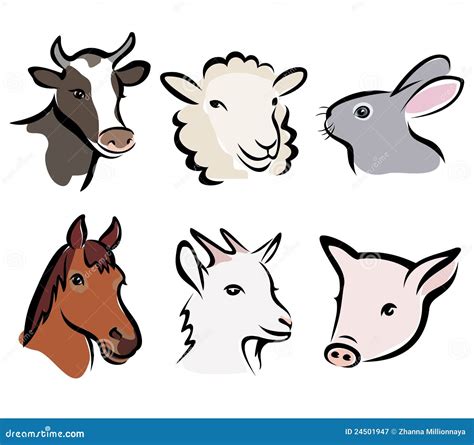 Farm Animal Set Of Symbols Royalty Free Stock Photography - Image: 24501947