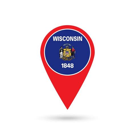 Map pointer with flag of Wisconsin. Vector illustration. 12150218 ...