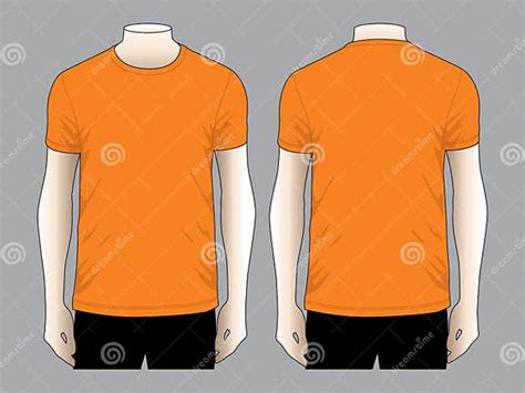 Men S Orange Short Sleeve T-Shirt Template Vector on Gray Background ...