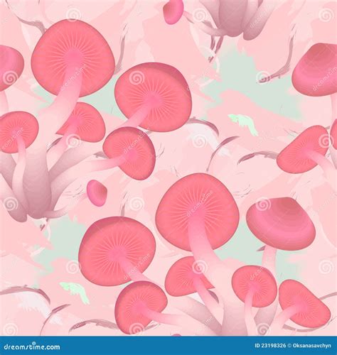 Seamless Texture With Pink Mushrooms Royalty Free Stock Image - Image ...