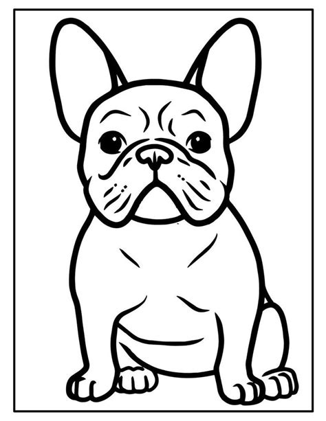 PRINTABLE Puppy Coloring Pages. Kids Party Games Birthday - Etsy | Franse bulldog kunst ...