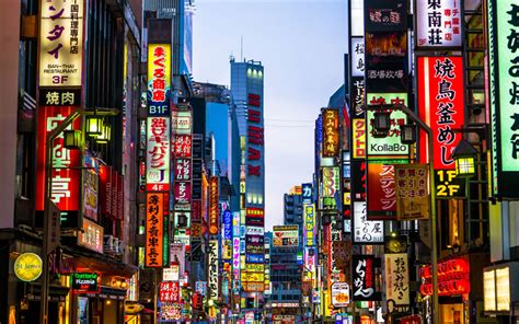 Download wallpapers Tokyo, 4k, Shinjuku, street, modern buildings ...